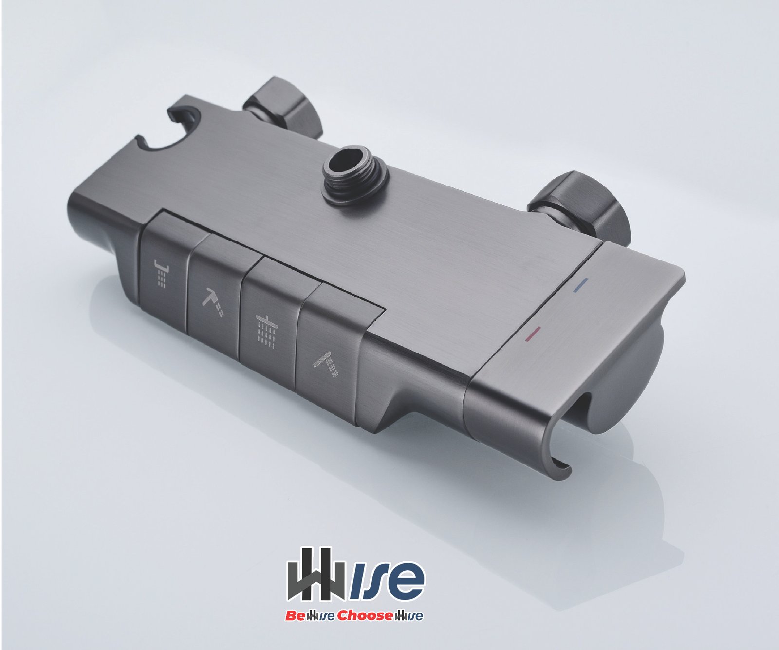Black thermostatic shower mixer control